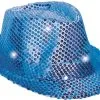 Overig Hoed Disco Pailletten + Licht Blauw -Kostuum Winkel hoed disco pailletten plus licht blauw