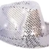 Overig Hoed Disco Pailletten + Licht Zilver -Kostuum Winkel hoed disco pailletten plus licht zilver