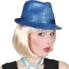Overig Hoed Popstar Pailletten Blauw -Kostuum Winkel hoed popstar pailletten blauw