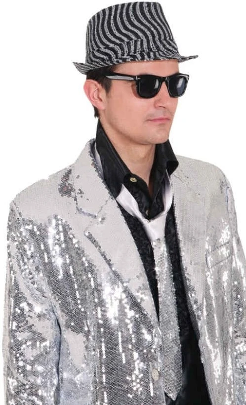 Overig Hoed Popstar Pailletten Zwart/Wit 3 Overig Hoed Popstar Pailletten Zwart/Wit