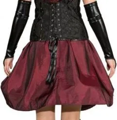 Overig Hoepelrok Steampunk Bordeaux Rood -Kostuum Winkel hoepelrok steampunk bordeaux rood 3