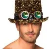 Overig Hoge Hoed Burningman Pailletten Goud-Zwart Met Bril