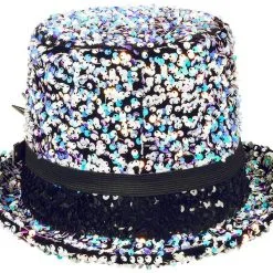 Overig Hoge Hoed Burningman Pailletten Pearl Met Bril -Kostuum Winkel hoge hoed burningman pailletten pearl met bril product achterkant