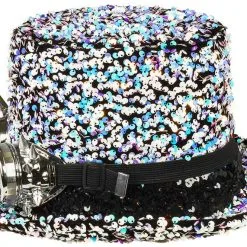 Overig Hoge Hoed Burningman Pailletten Pearl Met Bril -Kostuum Winkel hoge hoed burningman pailletten pearl met bril product zijkant