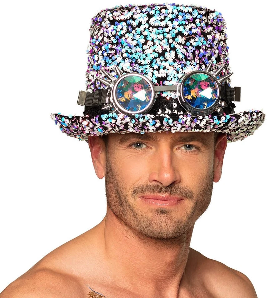 Overig Hoge Hoed Burningman Pailletten Pearl Met Bril