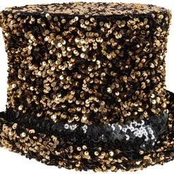 Overig Hoge Hoed Goud Pailletten Luxe -Kostuum Winkel hoge hoed goud pailletten luxe product