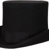 Overig Hoge Hoed Luxe Zwart (wolvilt) -Kostuum Winkel hoge hoed luxe zwart wolvilt