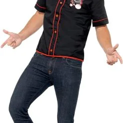 Overig Jaren 50 Bowling Shirt Zwart-Rood -Kostuum Winkel jaren 50 bowling shirt zwart rood 2
