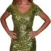 Overig Jurkje Pailletten Diva Lime Groen -Kostuum Winkel jurkje pailletten diva lime groen