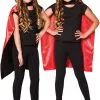 Overig Kinder Cape Zwart/Rood Omkeerbaar (90cm) -Kostuum Winkel kinder cape zwart rood omkeerbaar 90cm