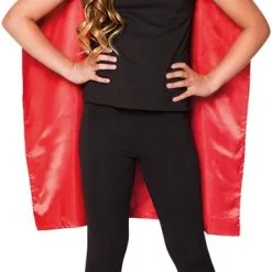 Overig Kinder Cape Zwart/Rood Omkeerbaar (90cm) -Kostuum Winkel kinder cape zwart rood omkeerbaar 90cm 3