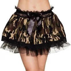 Overig Leger Minirokje Camouflage Met Petticoat