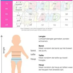 Overig Babypakje Schildpad Luxe -Kostuum Winkel maattabel 9009