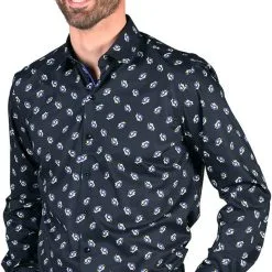 Overig Overhemd Heren Steek Blauw-Geel -Kostuum Winkel overhemd heren steek blauw geel 2