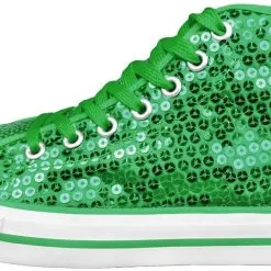 Overig Pailletten Sneakers Groen 6 Overig Pailletten Sneakers Groen -Kostuum Winkel pailletten sneakers groen zijkant