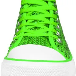 Overig Pailletten Sneakers Lime Groen -Kostuum Winkel pailletten sneakers lime groen voorkant