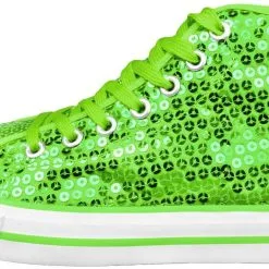 Overig Pailletten Sneakers Lime Groen -Kostuum Winkel pailletten sneakers lime groen zijkant