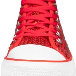 Overig Pailletten Sneakers Rood -Kostuum Winkel pailletten sneakers rood voorkant