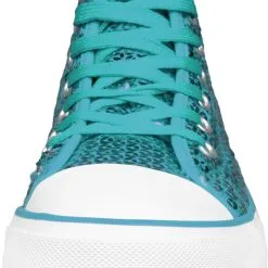 Overig Pailletten Sneakers Turquoise -Kostuum Winkel pailletten sneakers turquoise voorkant