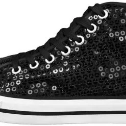 Overig Pailletten Sneakers Zwart 6 Overig Pailletten Sneakers Zwart -Kostuum Winkel pailletten sneakers zwart zijkant