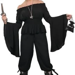 Overig Piratenblouse Zwart Voor Dames