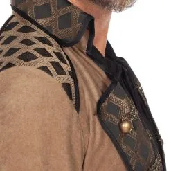 Overig Piratenjas Heren Taupe Luxe -Kostuum Winkel piratenjas heren taupe luxe detail borst