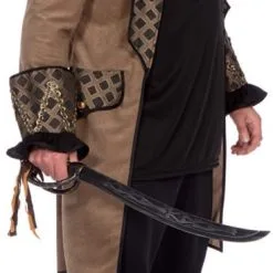 Overig Piratenjas Heren Taupe Luxe -Kostuum Winkel piratenjas heren taupe luxe zijkant