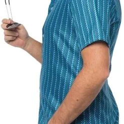 Overig Retro Seventies Shirt Blauw -Kostuum Winkel retro seventies shirt blauw zijkant