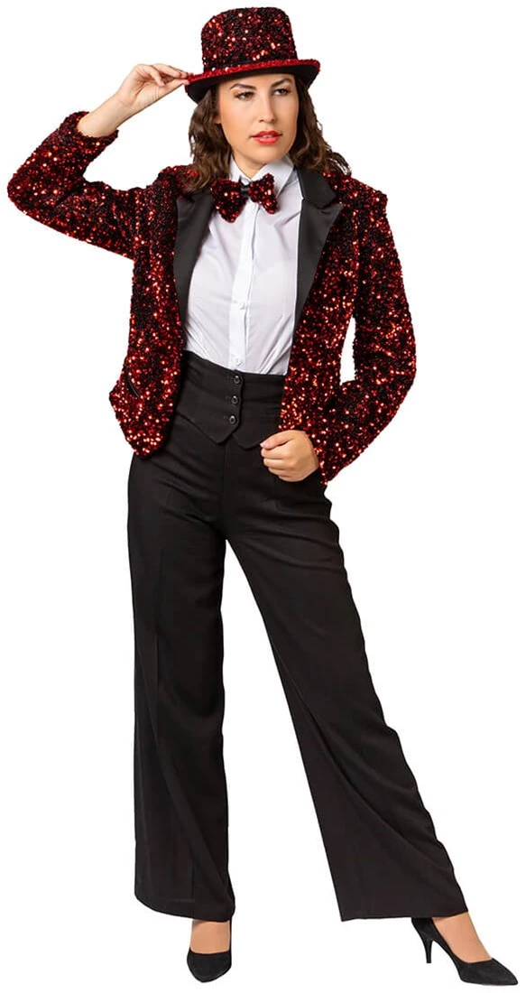 Overig Rode Pailletten Blazer Dames Luxe