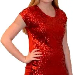 Overig Shirt Plussize Pailletten Rood