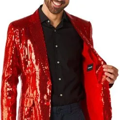 Suitmeister Glitter Jasje Rood -Kostuum Winkel suitmeister glitter jasje rood detail 1