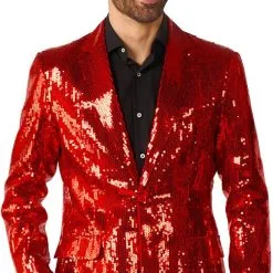 Suitmeister Glitter Jasje Rood -Kostuum Winkel suitmeister glitter jasje rood detail 2