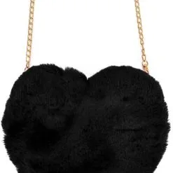 Overig Tasje Hart Pluche Zwart