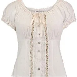 Overig Tiroler Dames Blouse Luisa Wit (100% Katoen)