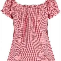 Overig Tiroler Dames Blouse Zofie Rood-Wit -Kostuum Winkel tiroler dames blouse zofie rood wit achterkant