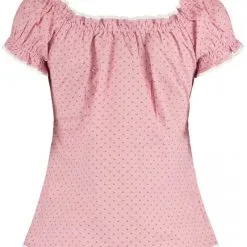 Overig Tiroler Dames Blouse Zofie Roze-Wit -Kostuum Winkel tiroler dames blouse zofie roze wit achterkant