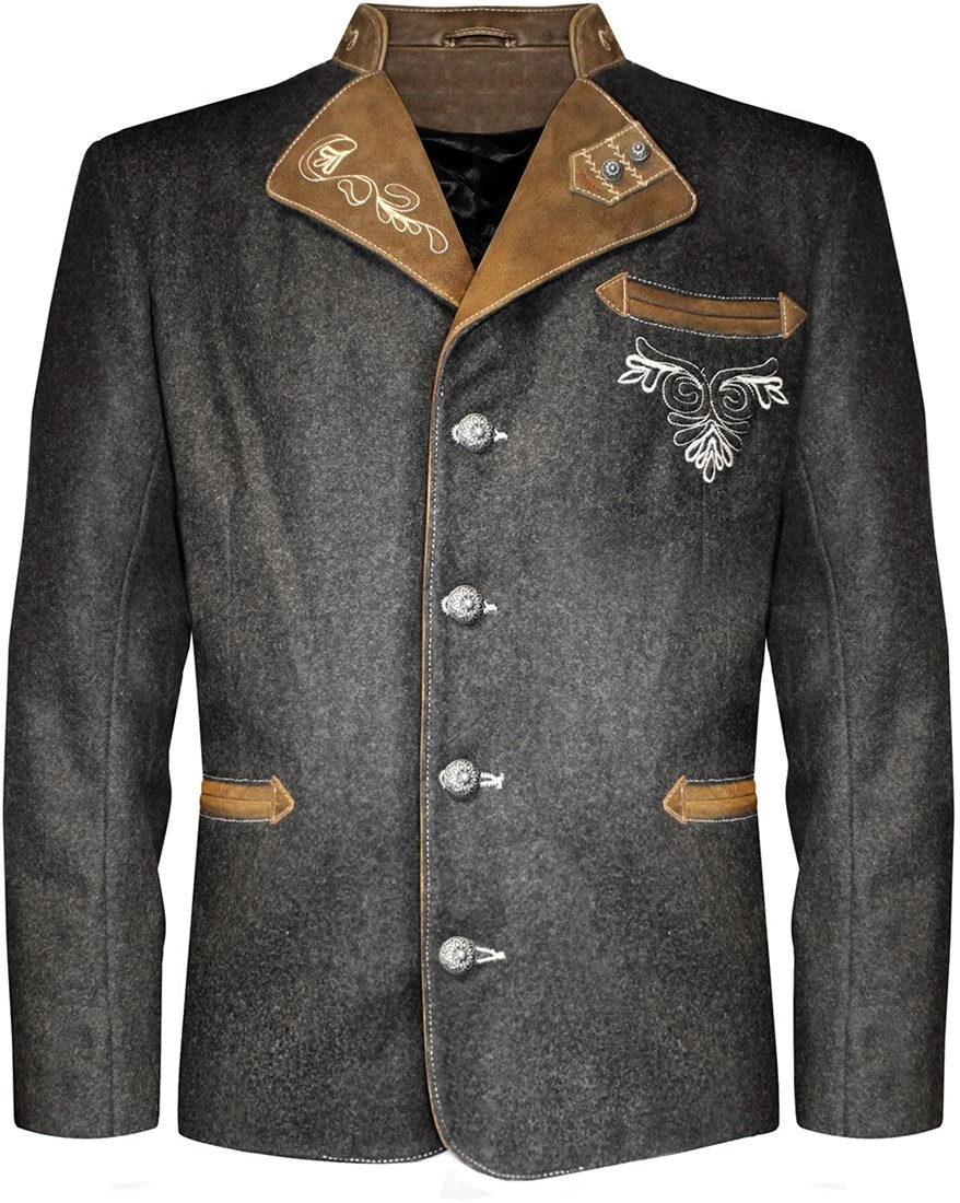 Overig Tiroler Trachten Jas Luxe (Wol-Geitenleer) 3 Overig Tiroler Trachten Jas Luxe (Wol-Geitenleer)