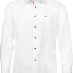 Overig Tiroler Trachten Overhemd Wit-Rood (Slimfit)