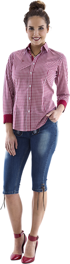 Overig Tiroler Trachtenblouse Rood/Wit Geruit Luxe Voor Dames 3 Overig Tiroler Trachtenblouse Rood/Wit Geruit Luxe Voor Dames