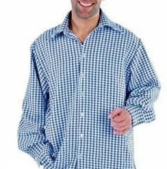 Overig Trachtenhemd Blauw/Wit Luxe