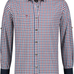 Overig Trachtenhemd Wijnrood/Wit/Donkerblauw (100% Katoen)