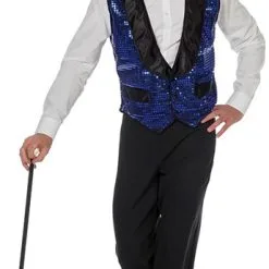 Overig Vest Gilet Pailletten Blauw