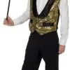 Overig Vest Gilet Pailletten Goud -Kostuum Winkel vest gilet pailletten goud