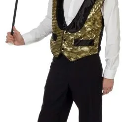 Overig Vest Gilet Pailletten Goud