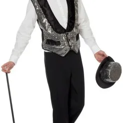 Overig Vest Gilet Pailletten Zilver