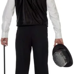 Overig Vest Gilet Pailletten Zilver -Kostuum Winkel vest gilet pailletten zilver achterkant