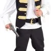 Overig Vest Piraten Admiraal Zwart Luxe -Kostuum Winkel vest piraten admiraal zwart luxe