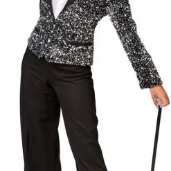 Overig Zilveren Pailletten Blazer Dames Luxe -Kostuum Winkel zilveren pailletten blazer dames luxe 2